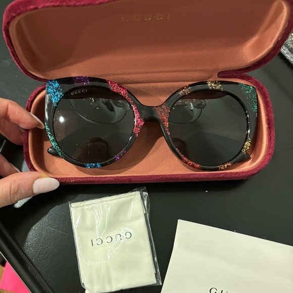 Gucci rainbow glitter sunglasses never worn 100% authentic - Picture 2 of 9